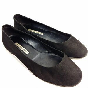 Manolo Blahnik Black Suede Ballet Flats Sz 41/10